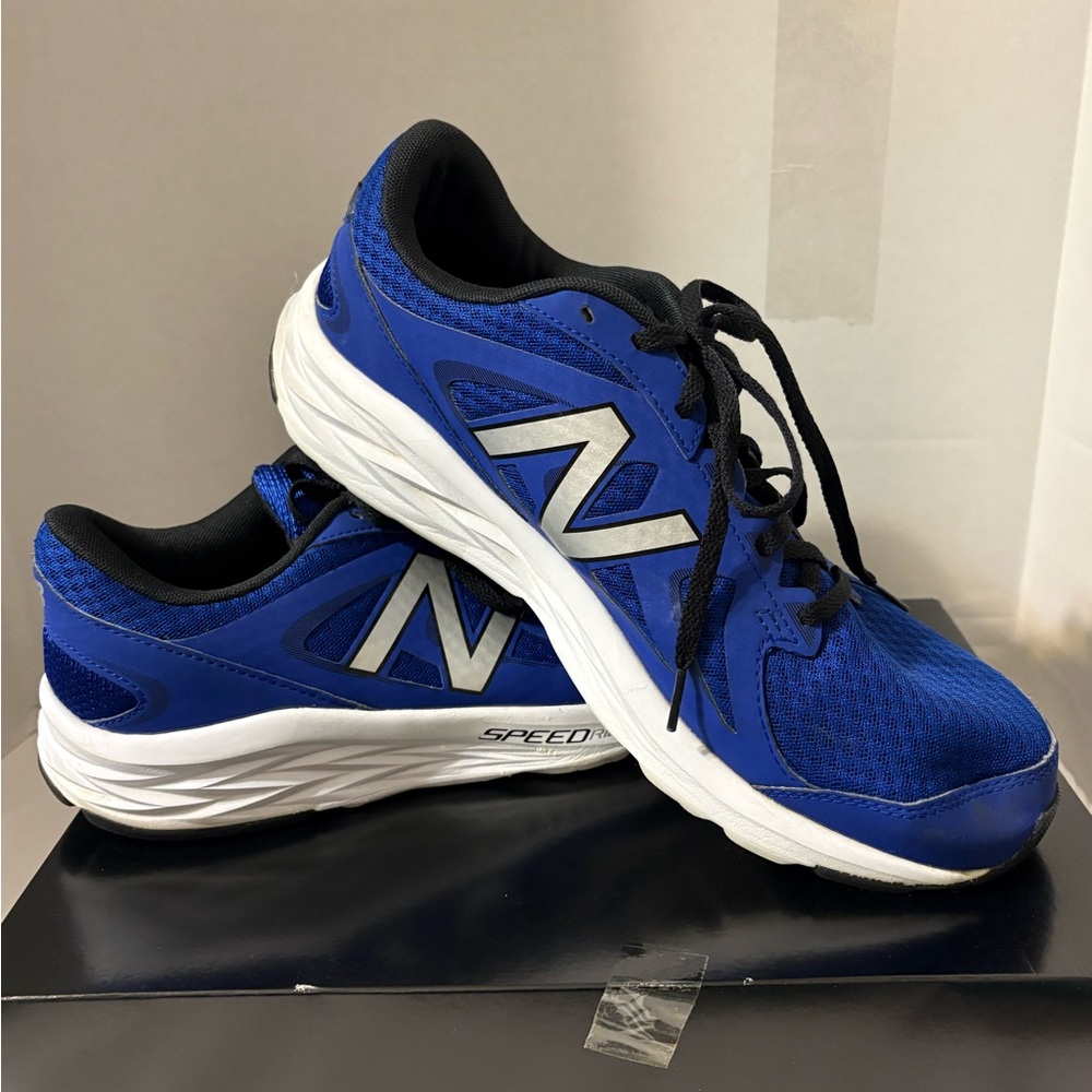 New Balance Men's Size 11 1/2 490v4 Speed Ride running shoes blue white Mesh